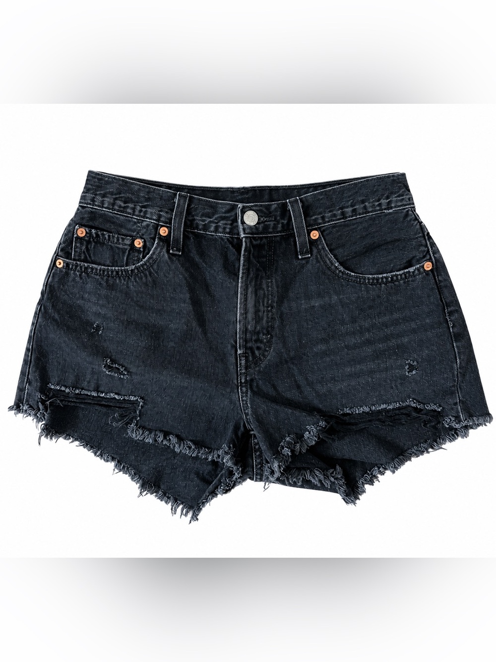 Levi Black Distressed Denim Women's Shorts